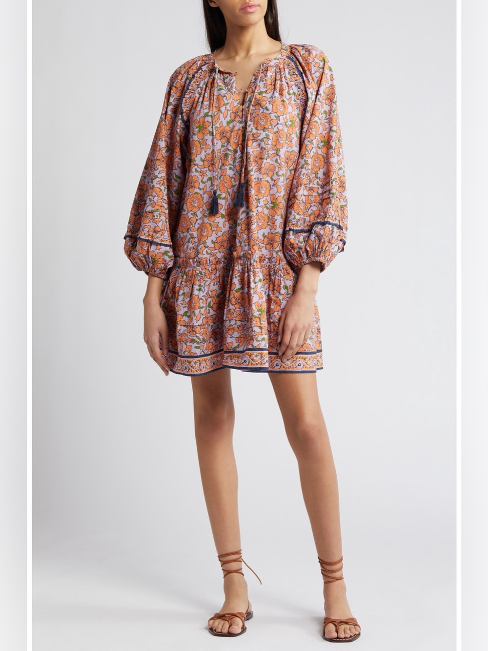 Cleobella Jacklyn Floral Organic Cotton Poplin Mini Dress, Size Small